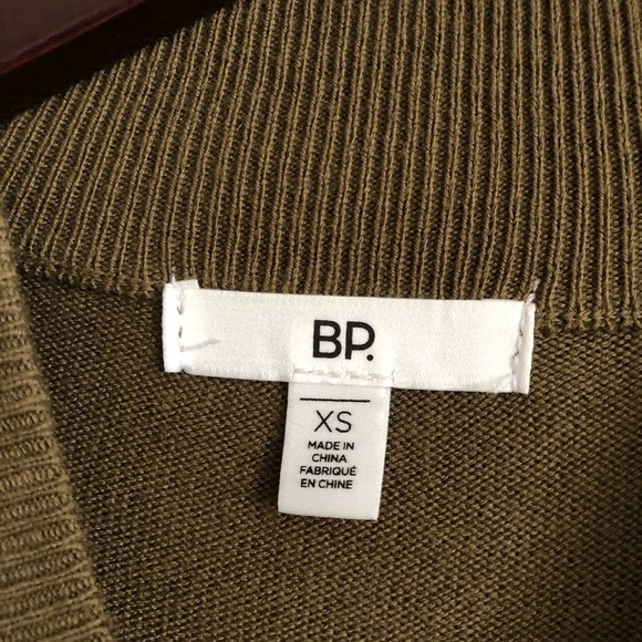 BP. Olive Green Ruffle Sweater Dress - Picture 5 of 7